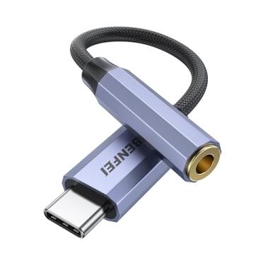 Imagem de BENFEI Adaptador USB C para conector de áudio com chipset DAC, USB-C para fone de ouvido fêmea de 3,5 mm compatível com iPhone 15 Pro Max/15 Pro/15, Samsung Galaxy S24/S23/S22/S21 Ultra, iPad Pro,