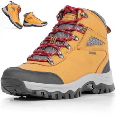 Imagem de Sapatos para Caminhada Masculinos, Bota Impermeável Masculina, Antiderrapante Bota Coturno Masculino, Tecido Impermeável, Tecnologia de Amortecimento (Marrom, Adulto, 41, Numérico, BR, M)