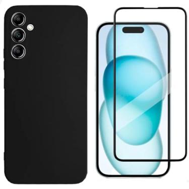 Imagem de [GL CASES] Capa A35 Capinha Samsung A35 Case Aveludada Anti Impacto Reforçada Silicone Emborrachado Com Proteção De Câmera + Pelicula Para Samsung Galaxy A35 De Vidro 3D Cobertura Total Da Tela