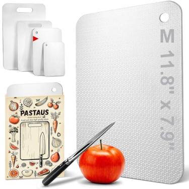 Imagem de Tábua de corte de aço inoxidável, tábua de corte não tóxica para cozinha, design de textura mais recente reduz marcas de faca, superfície antiderrapante, adequada para cortar carne, frutas, pão