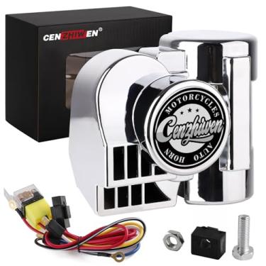 Imagem de Buzina pneumática para caminhões, buzinas de carro super alto-falante de 12V 150db com chicote de fiação e é aplicável a qualquer veículo, caminhão, motocicleta de 12 V (prateado)