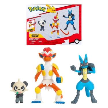 Imagem de Pokemon - Multipack 3 Bonecos Lutador– Pancham , Lucario e Infernape  – Sunny