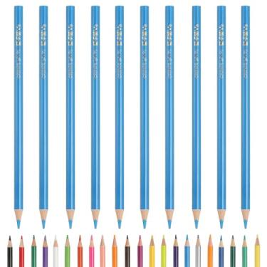 Imagem de PATIKIL Lápis de cor, lápis de desenho de cor azul celeste com núcleos à base de óleo, materiais de scrapbook, para adultos, livros de colorir, artistas, iniciantes, desenho, esboços, 10 peças