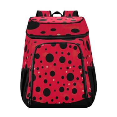 Imagem de Wassud Mochila térmica Red Dot com 36 latas à prova de vazamento, impermeável, bolsa térmica, acessórios de praia, viagem, acampamento, pesca, para mulheres e homens