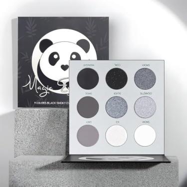 Imagem de Paleta de sombras de olhos cinza prata com glitter, preto cinza esfumaçado e branco prateado brilho glitter brilhante paleta de sombras maquiagem para mulheres mais velhas, gótica gótica altamente