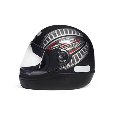 Imagem de San Marino Capacete Moto Frmula 1 Grafite Fechado - 56 - Preto Fosco para Adultos