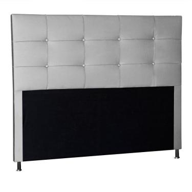Imagem de Cabeceira Roma 1,40 Cm Cama Box Casal Suede Cinza