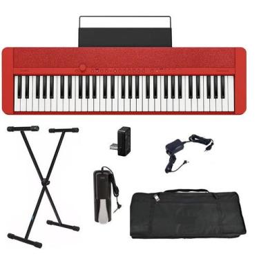 Imagem de Teclado Casio CT-S1 61 teclas Bluetooth Vermelho + Suporte + Capa + Pe