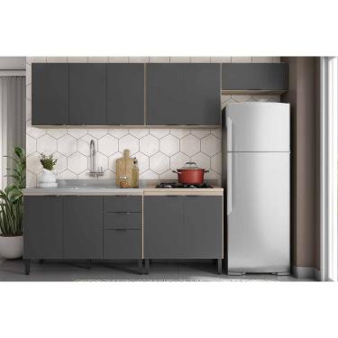 Imagem de Kit Modulado Demóbile 5 Peças Firenze C5P156 Avena/Grafito