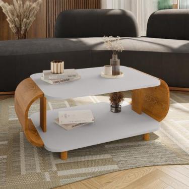 Imagem de Mesa de Centro Floripa 35cm x 92cm Bege - Móveis Bechara