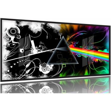 Imagem de Quadro Pink Floyd Rock Dark Side The Moon 130x60 Moldura Preta 2x2