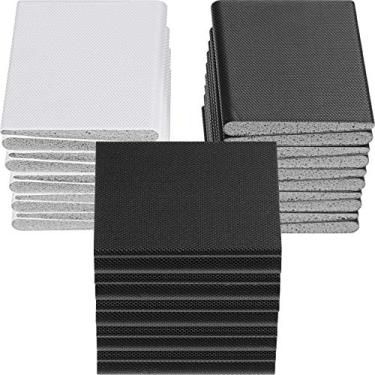 Imagem de 30 peças de vedações de canto de porta, tira de tempo, moldura de porta de vedação de canto, vedação de cunha autoadesiva de espuma para decapagem do clima, isolamento de poeira e umidade