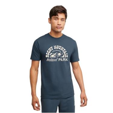 Imagem de Hanes Camiseta masculina com estampa Explorer, camiseta de manga curta de algodão leve, NYC, Trekking cinza, PP