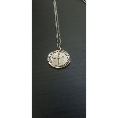 Imagem de Corrente Medalha das Duas Cruzes em Inox - Gil e Jo