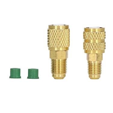 Imagem de Adaptador de refrigerante GRCFUMO, adaptador giratório reto, mini adaptador dividido para R22 M1/4SAE X F5/16SAE R410 M5/16SAE X F1/4SAE