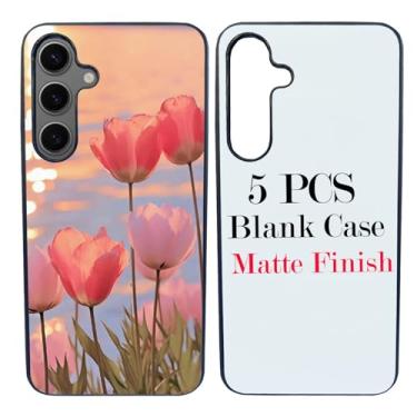 Imagem de JUSTRY Capa de telefone em branco sublimação 5 peças para Samsung Galaxy S25, fácil de sublimar DIY 2 em 1 capa 2D de borracha macia para impressão de subtransferência de calor + pacote de atacado