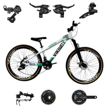 Imagem de Bicicleta Vikingx 24v Aro 26 Tuff 25 Aluminio Shimano Mtb Freeride Sus
