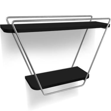 Imagem de Prateleira Nicho Industrial Arrow De Parede - prata/preto