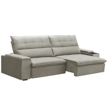 Imagem de Sofá Retrátil Reclinável Para Sala 4 Lugares 270cm Niels F04 Veludo Be