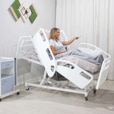 Imagem de Cama Hospitalar Com 9 Movimentos Eletrica Estrutura Reforçada Articulada - Para Idosos e Cuidados Conforto e segurança