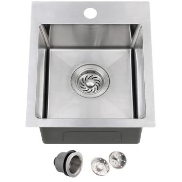 Imagem de Pia de cozinha de barra com 13 polegadas, ZDHHT 33 x 38 x 20 cm, feita à mão, aço inoxidável 304, montagem superior, pequena pia de cozinha, trailer, pia externa