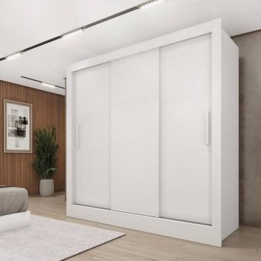 Imagem de Guarda-roupas Casal 3 Portas 190cm Taiffa Neve