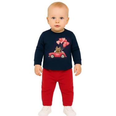 Imagem de Conjunto Moletom Infantil Menina Com Punho Estampado Kyly-Feminino