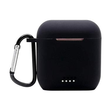 Imagem de Claiol Capa de silicone para Tozo T6, LED frontal visível, acessório premium à prova de choque com chaveiro compatível com Tozo T6. (preto)