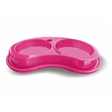 Imagem de Bebedouro Automático e Comedouro Duplo Anti Formiga para Cães e Gatos, Suporte para Garrafa Pet, Ração e Água(Rosa,P - 600 ml)