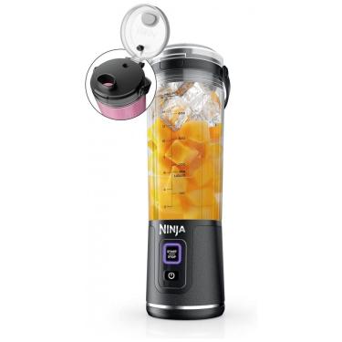 Imagem de Liquidificador Portátil Ninja Blast, Sem Fio, Recipiente 530ml, Tampa Antivazamento com Alça, Preto Metálico, BC151MB, 7.