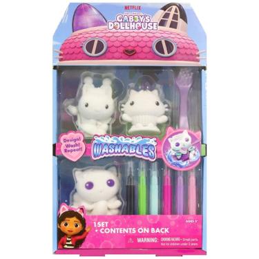 Imagem de Conjunto de Bonecos Laváveis Tara Toys Gabbys Dollhouse: Pinte e Lave Figuras Personalizáveis com Marcadores e Acessórios - Brinquedo de