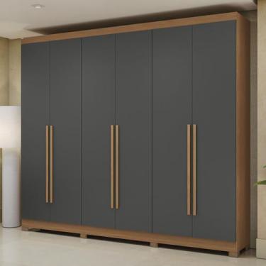 Imagem de Guarda Roupa Casal 6 Portas e 3 Gavetas Pés 270cm CB03T580 Kappesberg,