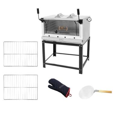 Imagem de Forno Gás Industrial Infra Roma Inox 90 Firiv90 + 2 Grades Extra + Luva Térmica + Pá Pi...