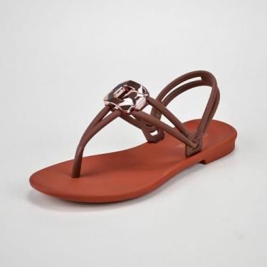 Imagem de Sandália rasteirinha com detalhes no rabicho - Della, Vermelho, 30