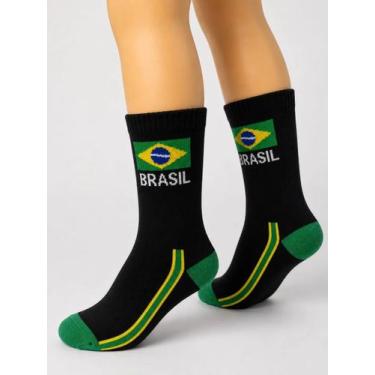 Imagem de Meia Infantil Brasil Futebil Copa Seleção Pequena Meninos - GAC VARIED
