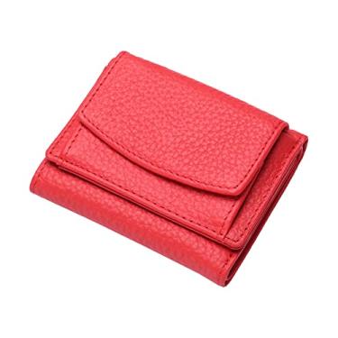 Imagem de Carteira pequena de couro com compartimento para cartão com bolso mini carteira pequena carteira feminina de couro mini carteira, G, One Size
