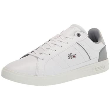 Imagem de Lacoste - Tênis masculino sintético Europa Pro, Branco/Cinza, 11
