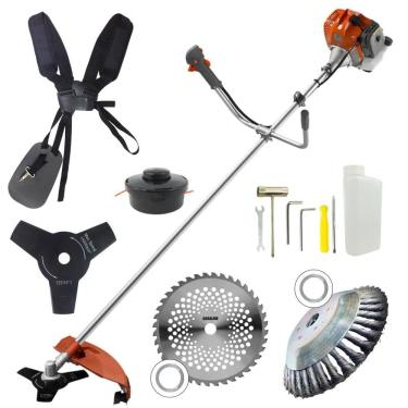 Imagem de Aparador de Grama Á Gasolina Tekna RL520ACN TK 52cc 2HP 9000RPM + Extra Lâmina de 2 Pontas, Disco de 40 Dentes e Disco de 80 Dentes