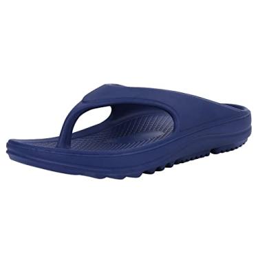 Imagem de Chinelos ortopédicos para mulheres travesseiro macio recuperação tanga sandália verão praia sapatos com suporte para arco, Azul marino, 9-9.5 Women/8-8.5 Men