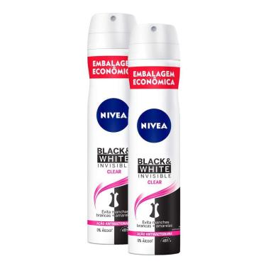 Imagem de Kit 2 Desodorante Nivea Invisible Black & White Clear Aerosol Antitranspirante 200ml