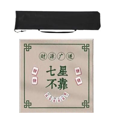 Imagem de Mahjong mat Tapete de mahjong de tecido misturado, tapete de mesa de mahjong antiderrapante e resistente ao desgaste, adequado para dominós de pôquer de mahjong (Color : Style 4, Size : 60x60cm)