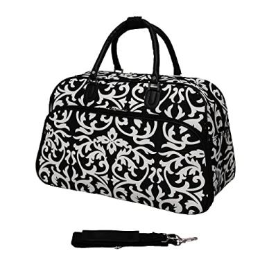 Imagem de World Traveler Bolsa de mão feminina de 53 cm, Damasco com acabamento preto, 21-Inch, Bolsa esportiva de mão de 53,3 cm (21")