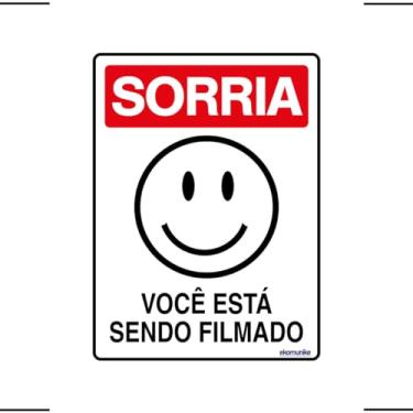 Imagem de Placa De Sinalização Sorria Você Está Sendo Filmado 15x20 Ekomunike - P-26 F9e