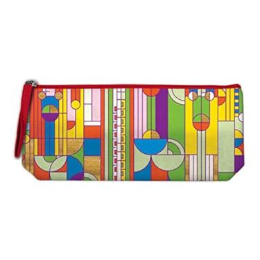 Imagem de Frank Lloyd Wright Saguaro Cactus and Forms Handmade Embroidered Pencil Pouch