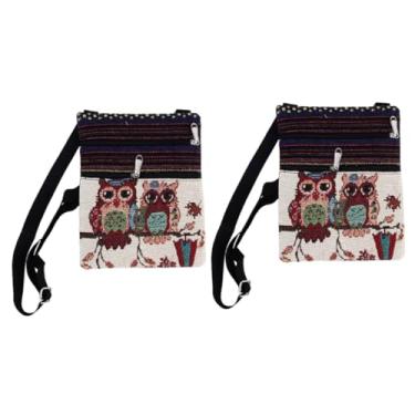 Imagem de Holibanna Maquiagem 2 Unidades bolsa de lona para mulher bolsa transversal de lona bolsa mensageiro para laptop para mulheres bolsa transversal para mulher bolsa crossbody portátil Make