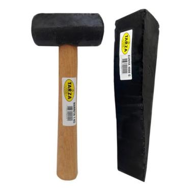 Imagem de Marreta 1kg + Cunha 4kg Forjada Tarza Kit