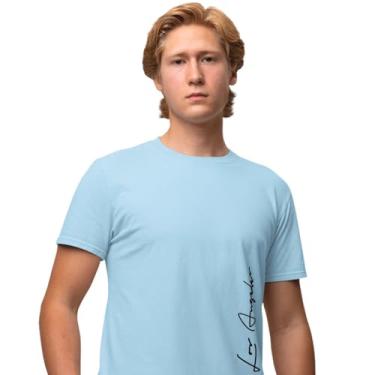 Imagem de Camisa Camiseta Genuine Grit Masculina Estampada Algodão 30.1 Los Angeles - G - Azul Bebe