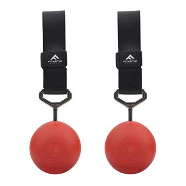 Imagem de Aderência de bola de canhão para treinamento sólido e escalada de rock fitactic para segurar a bola de força para os dedos e antebraço, bíceps, músculos traseiros, Vermelho, 3.5"