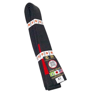 Imagem de Cinto Jiu Jitsu BJJ Gi da Ronin – Cinto Jiu Jitsu brasileiro com tecido de poliéster/algodão – branco, azul, roxo, marrom, preto – perfeito para treinamento ou competição, Preto, A5