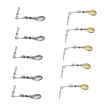 Imagem de Lâminas giratórias de pesca Spinnerbait colheres lisas de níquel plataformas, colheres de pesca, besouro, spins, panela, robalo, iscas de pesca, acessórios (gota de água - 10 peças)